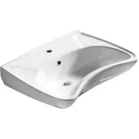 Sapho Keramisch wastafel voor rolstoel handicap 59,5x45,6 cm wit