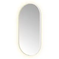 Hotbath &More OVA612 Oval spiegel 60x120cm met verlichting, spiegelverwarming, kleurwissel, dimbaar en afstandsbediening mat wit