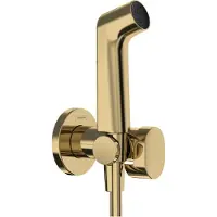 Hansgrohe bidethanddouche 1jet ecosmart voor warm water met douchehouder en doucheslang 125 cm, polished gold-optic