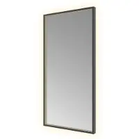 Hotbath &More SQU510 Square spiegel 50x100cm met verlichting, spiegelverwarming, kleurwissel, dimbaar en afstandsbediening geborsteld zwart PVD