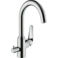 Hansgrohe Focus M42 ééngreeps keukenmengkraan 220 met stopkraan voor vaatwasser, chroom