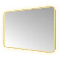 Hotbath &More SSQ128 Soft Square spiegel 120x80cm met verlichting, spiegelverwarming, kleurwissel, dimbaar en afstandsbediening geborsteld messing PVD