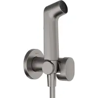 Hansgrohe bidethanddouche 1jet EcoSmart voor warm water met douchehouder en doucheslang 125 cm, Brushed Black Chrome