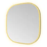 Hotbath &More Toiletspiegel Contour 40x40cm Indirecte Verlichting - Geborsteld Messing PVD - Glas - Afgeronde Hoeken - Spiegels, Badkamerspiegels - 8721264699213
