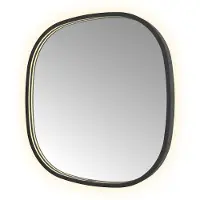 Hotbath &More Contour spiegel deens ovaal 60x60cm geborsteld zwart PVD