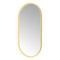 Hotbath &More OVA612 Oval spiegel 60x120cm met verlichting, spiegelverwarming, kleurwissel, dimbaar en afstandsbediening geborsteld messing PVD