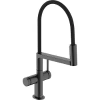 Hansgrohe talis select m54 powderspray eengreeps keukenkraan semi-pro 3jet, brushed black chrome