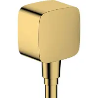 Hansgrohe fixfit muuraansluitbocht met terugslagklep, polished gold optic