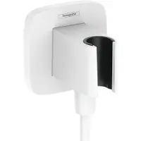 Hansgrohe FixFit Q muuraansluitbocht met handdouchehouder, mat wit