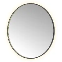 Hotbath &More ROU120 Round spiegel 120x120cm met verlichting, spiegelverwarming, kleurwissel, dimbaar en afstandsbediening geborsteld zwart PVD