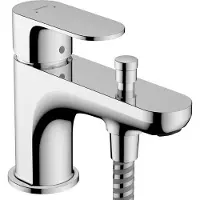 Hansgrohe rebris s eengreeps bad- en douchemengkraan monotrou met 2 doorstroomhoeveelheden, chroom