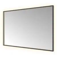Hotbath &More SQU128 Square spiegel 120x80cm met verlichting, spiegelverwarming, kleurwissel, dimbaar en afstandsbediening geborsteld zwart PVD
