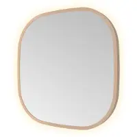 Hotbath &More Toiletspiegel Contour 40x40cm Indirecte Verlichting - Geborsteld Koper PVD - Glas - Afgeronde Hoeken - Spiegels, Badkamerspiegels - 8721264699220