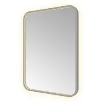 Hotbath &More SSQ680 Soft Square spiegel 60x80cm met verlichting, spiegelverwarming, kleurwissel, dimbaar en afstandsbediening geborsteld gunmetal PVD
