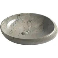 Sapho Dalma keramische wastafel op aanrecht 68x44 cm, grigio
