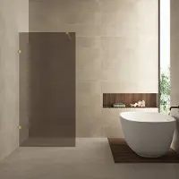 Wiesbaden Inloopdouche less 100x200 cm 8 mm nano vintage brons glas geborsteld messing