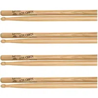 Los Cabos 5A Intense Red Hickory Wood Tip Drumsticks