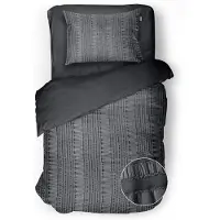 Eleganzzz Dekbedovertrek Micropercal Pure Stitches - anthracite 140x200/220cm