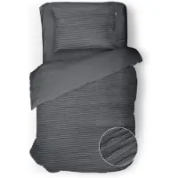 Eleganzzz Dekbedovertrek Micropercal Serenity Flow - dark grey 140x200/220cm