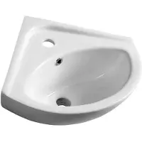 Aqualine Luigi keramische hoekwastafel 34x34cm, wit