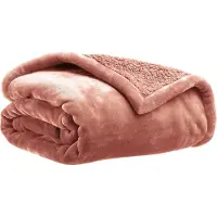 Vivaraise Dekentje Michka - Zachte dubbelzijdige polyester sprei in terracotta (180 x 220 cm)