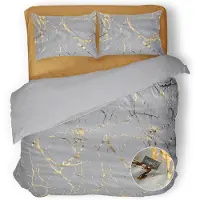 Eleganzzz Dekbedovertrek Micropercal Strike of Gold - soft white 240x200/220cm