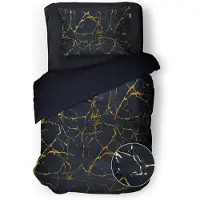 Eleganzzz Dekbedovertrek Micropercal Strike of Gold - stone grey 140x200/220cm