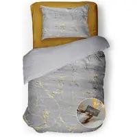 Eleganzzz Dekbedovertrek Micropercal Strike of Gold - soft white 140x200/220cm