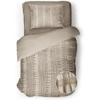 Eleganzzz Dekbedovertrek Micropercal Pure Stitches - soft sand 140x200/220cm