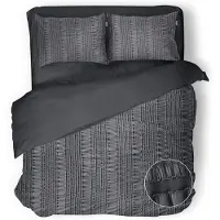 Eleganzzz Dekbedovertrek Micropercal Pure Stitches - anthracite 200x200/220cm