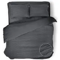 Eleganzzz Dekbedovertrek Micropercal Serenity Flow - dark grey 240x200/220cm