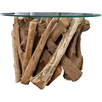 Invicta Salontafel NATURE LOUNGE 50cm onderstel teakhout zonder glasplaat - 39832