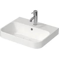 Duravit Happy D.2 - Wastafel voor aanrecht, 50x40 cm, met overloop, kraangat, wit/mat antraciet 23605061001