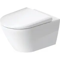 Duravit Toilet d-neo hygieneglaze wand rimless diepspoel 54 cm durafix hoogglans wit