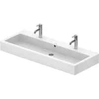 Duravit Vero wastafel 120x47cm 2 kraangaten met overloop wit