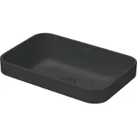 Duravit Happy D.2 plus wastafel, 60 cm, antraciet, mat, zonder overloop, zonder afvoerkraanplaat