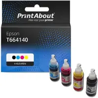 PrintAbout Huismerk Epson T664140 Inktcartridge Zwart