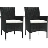 vidaXL Tuinstoelen met kussens 2 st. zwart poly rattan (alleen VK/IE/FI/NO)