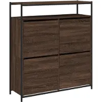 vidaXL Schoenenkast met 4 klaplades 100x34x112 cm bruin eikenkleur