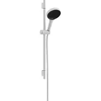 Hansgrohe rainfinity doucheset 130 3jet ecosmart met glijstang s puro 65 cm, push-schuifstuk en designflex textiel doucheslang 160 cm, mat wit