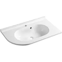 Sapho Pulse Kunstmarmeren wastafel 75x45cm, rechts/wit