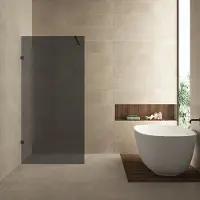 Wiesbaden Inloopdouche less 100x200 cm 8 mm nano rookglas mat zwart