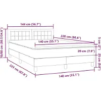 vidaXL Boxspring met matras fluweel roze 120x220 cm