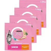 Purina One Junior - Kattenbrokjes - Kip & Volkoren Granen - 4 x 1.5 kg