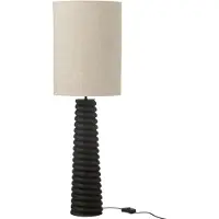 J-Line lamp Schroefdraad Ailanthus - hout - zwart/grijs