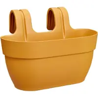 Elho Vibia Campana Easy Hanger M 36 - Balkonbak met Ophanghaken - 100% Gerecycled Plastic - Ø 36.0 x H 26.5 cm - Honinggeel