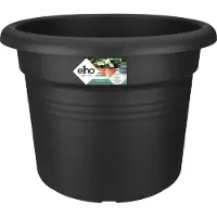 Elho Green Basics Cilinder 45 - Bloempot voor Buiten - Ø 43.8 x H 33.8 cm - Living black