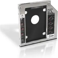 Aisens A129-0151, Behuizing voor HDD/SSD voor laptop, Zwart, Zilver, Eénkleurig, Geschikt voor HDD & SSD, 2.5", 7,9.5 mm