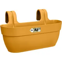 Elho Vibia Campana Easy Hanger L 46 - Balkonbak met Ophanghaken - 100% Gerecycled Plastic - Ø 46.0 x H 26.5 cm - Honinggeel