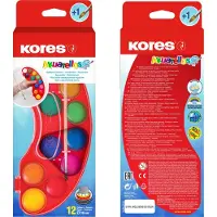 Kores Verfdoos - 12 kleuren en penseel - "AKUARELLOS"